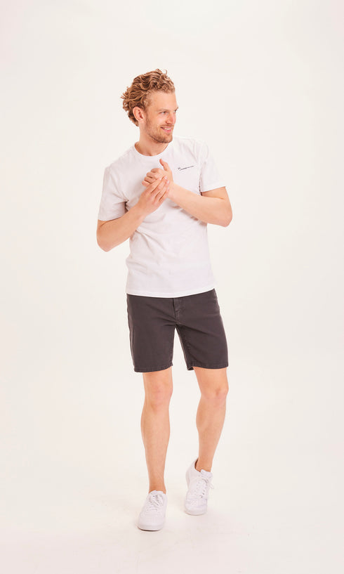 Knowledgecotton Appareal BIRCH 5-pocket shorts - GOTS/Vegan Black Jet